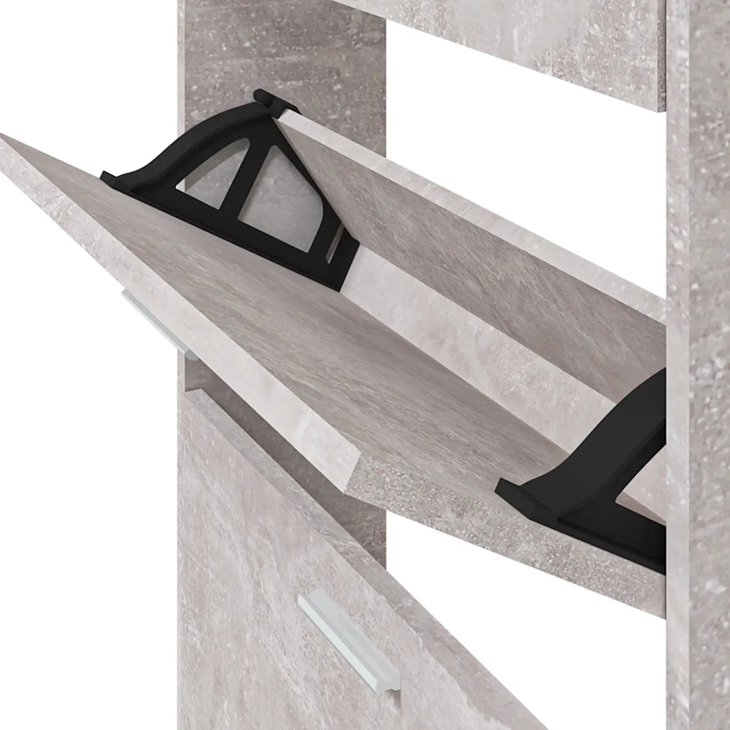 Scarpiera | Mobile per scarpe Grigio Cemento 59x17x81 cm in Legno Multistrato