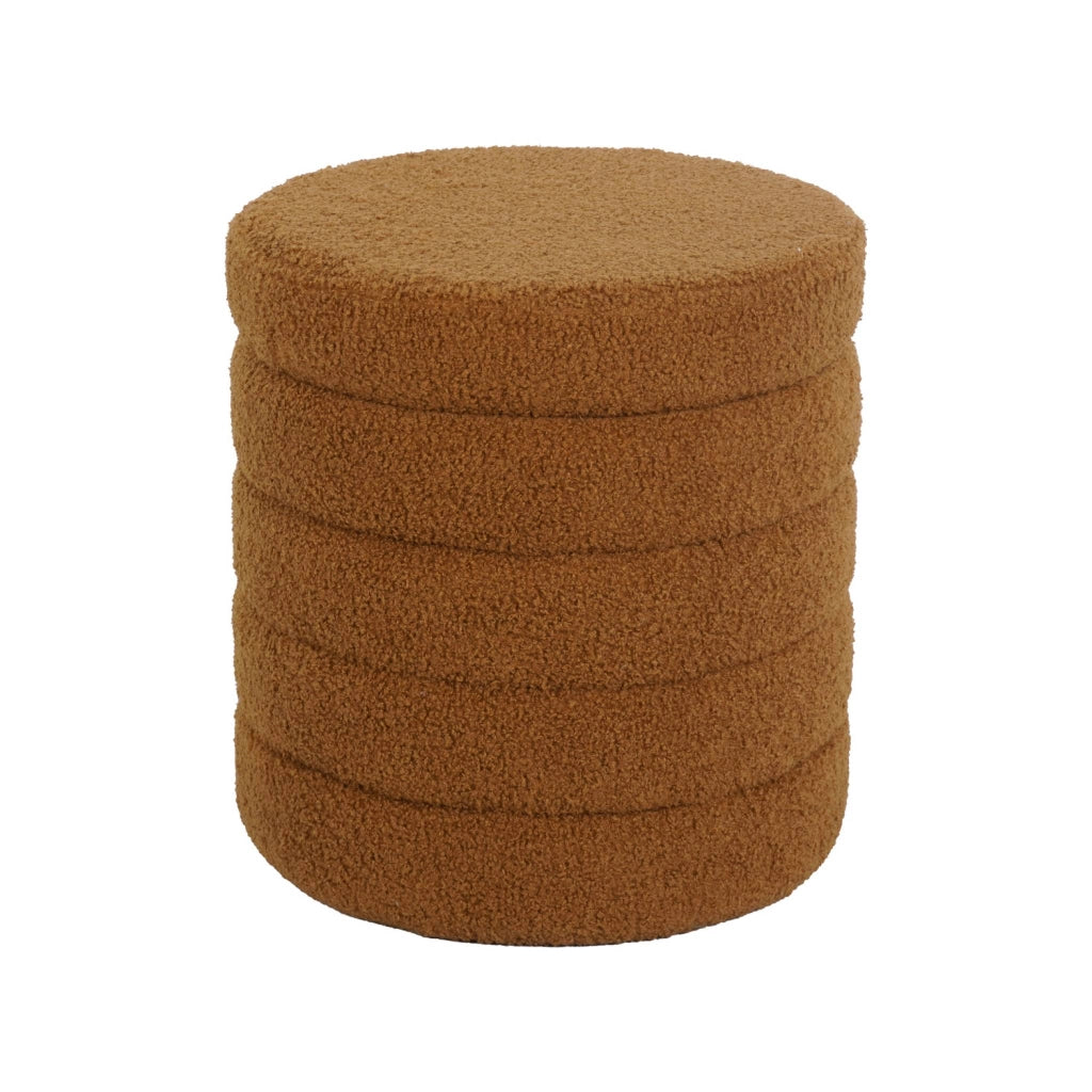 Pouf contenitore in bouclé, ruggine