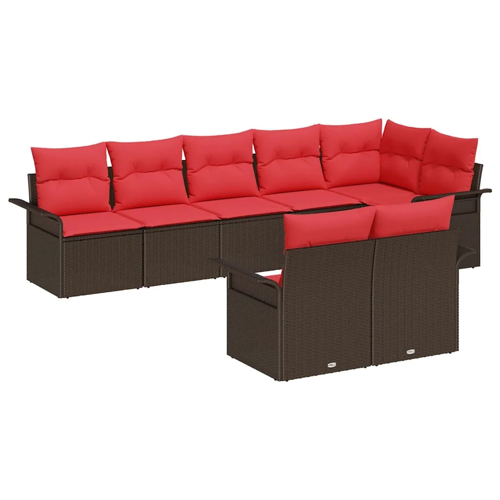 Set Divano da Giardino 8 pcs Marrone polyrattan 3354083