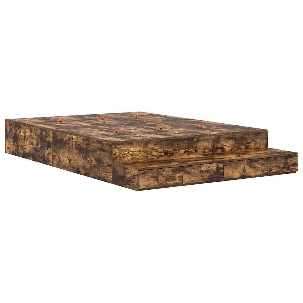Struttura letto con contenitore con cassetto Rovere fumé 140 cm 3335697