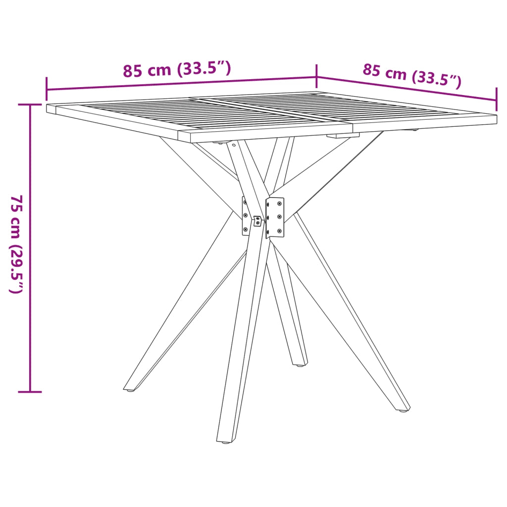Set da Pranzo per Giardino 5 pz in Legno Massello di Acacia 3283569