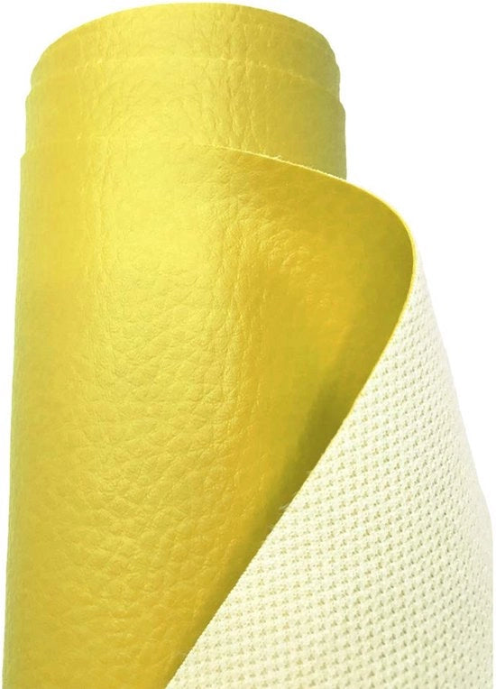 Tela di imitazione di legno premium con struttura a scaglie, impermeabile, venduta per metro - 100 cm x 140 cm (giallo)