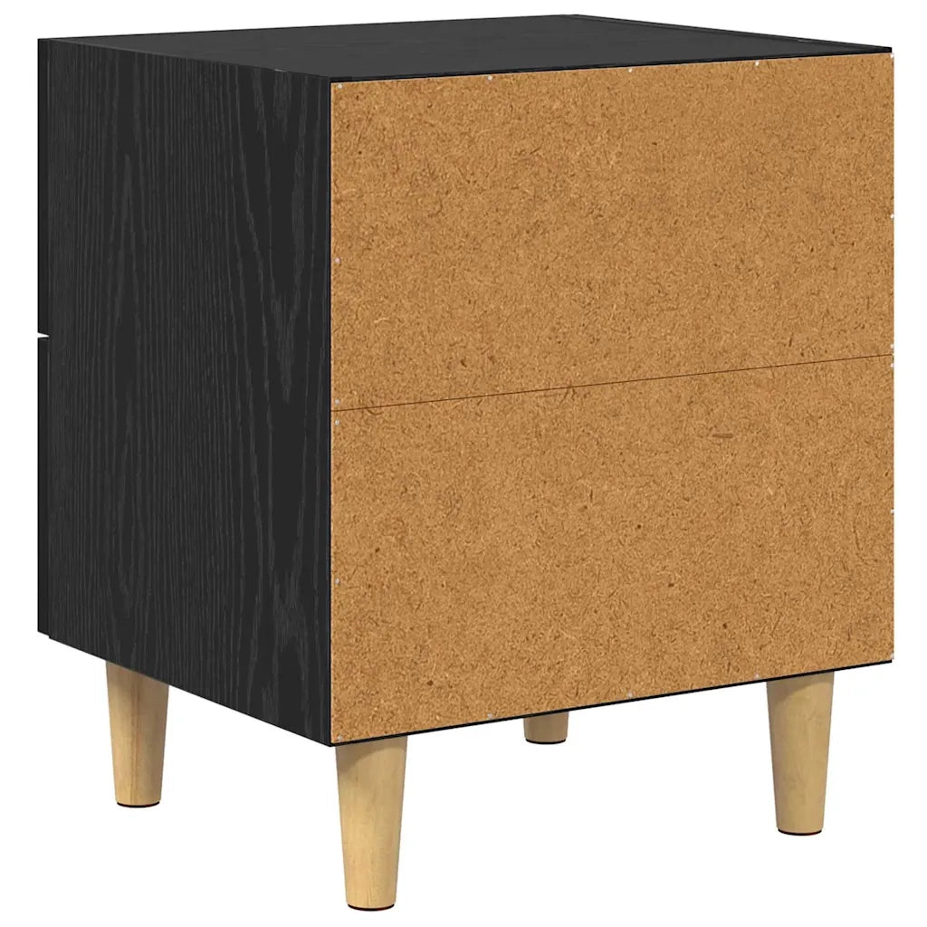 Armadio da Notte con cassetto 2 pcs Rovere Nero 40 x 35 x 47 cm 880588