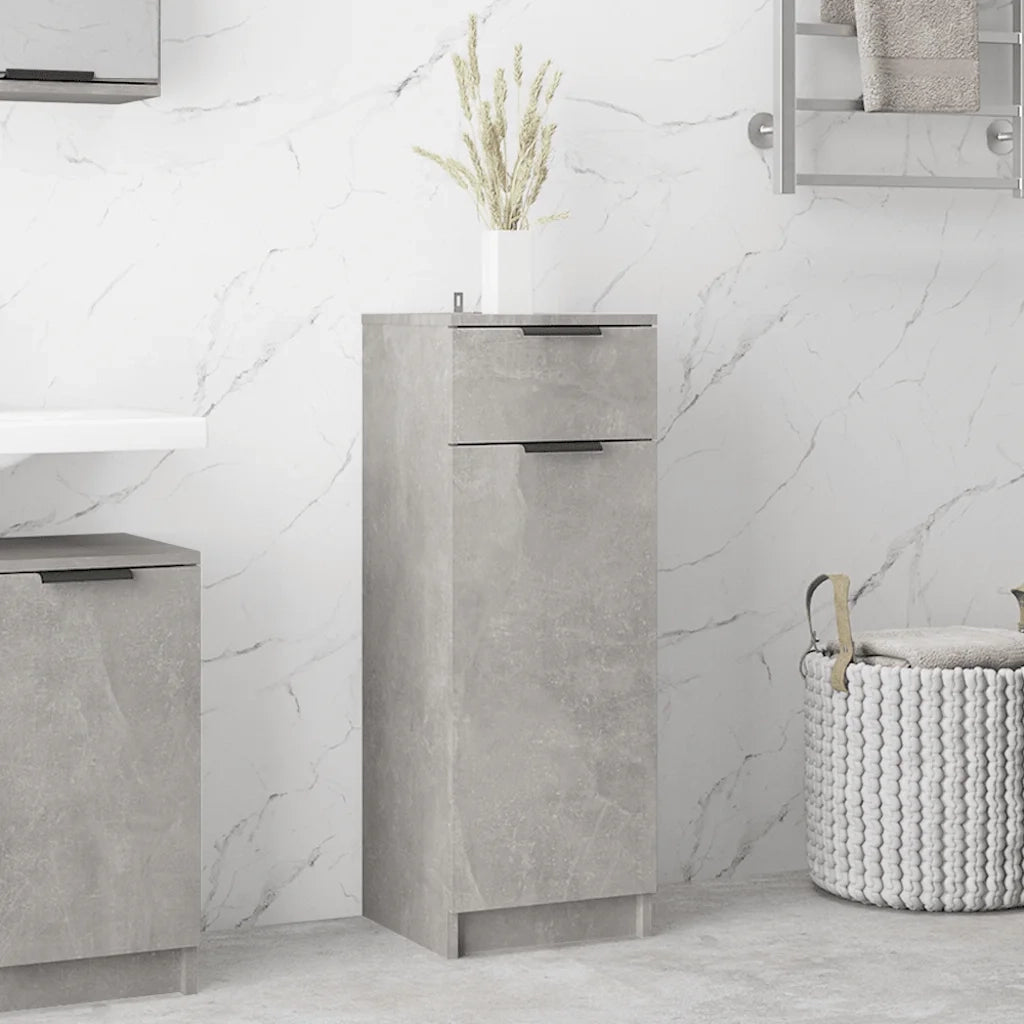 Armadio da Bagno | Mobile da Bagno Grigio Cemento 32x34x90cm in Legno Multistrato