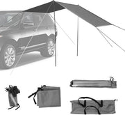 Telaio per auto, ombrello acqua resistente per camper 300 x 200 cm, tettuccio auto, ombrello per auto, tenda per auto, con protezione UV, per auto, furgone o camper (grigio)