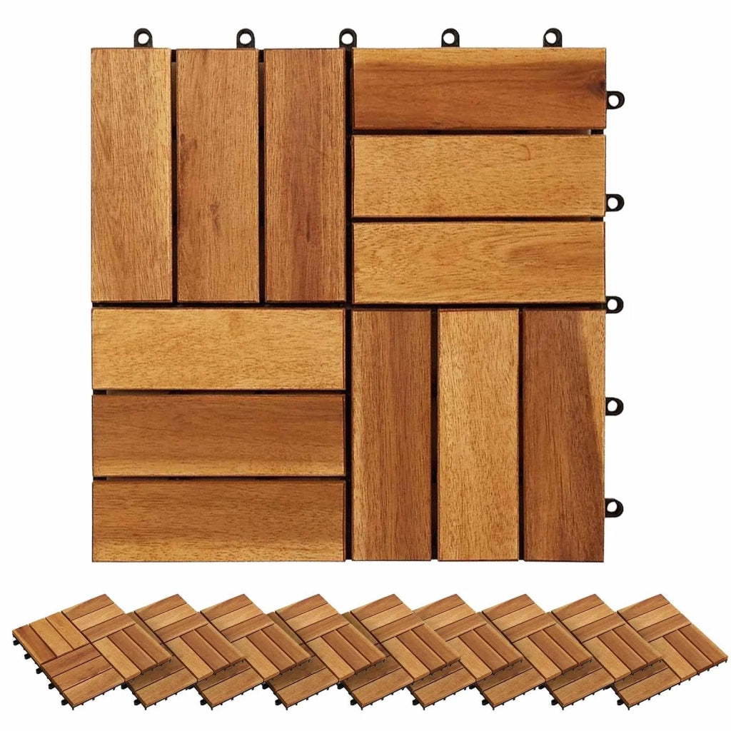 Piastrella per Decking 20 pcs Marrone 30 x 30 cm 3444689