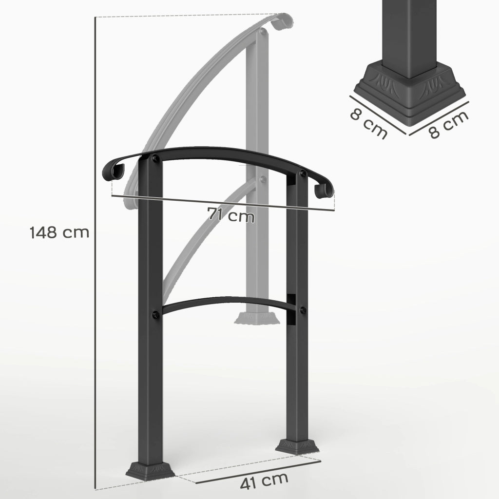 Ringhiera Scala Aggiustabile ¨C zephmum ¨C Nero 71 cm
