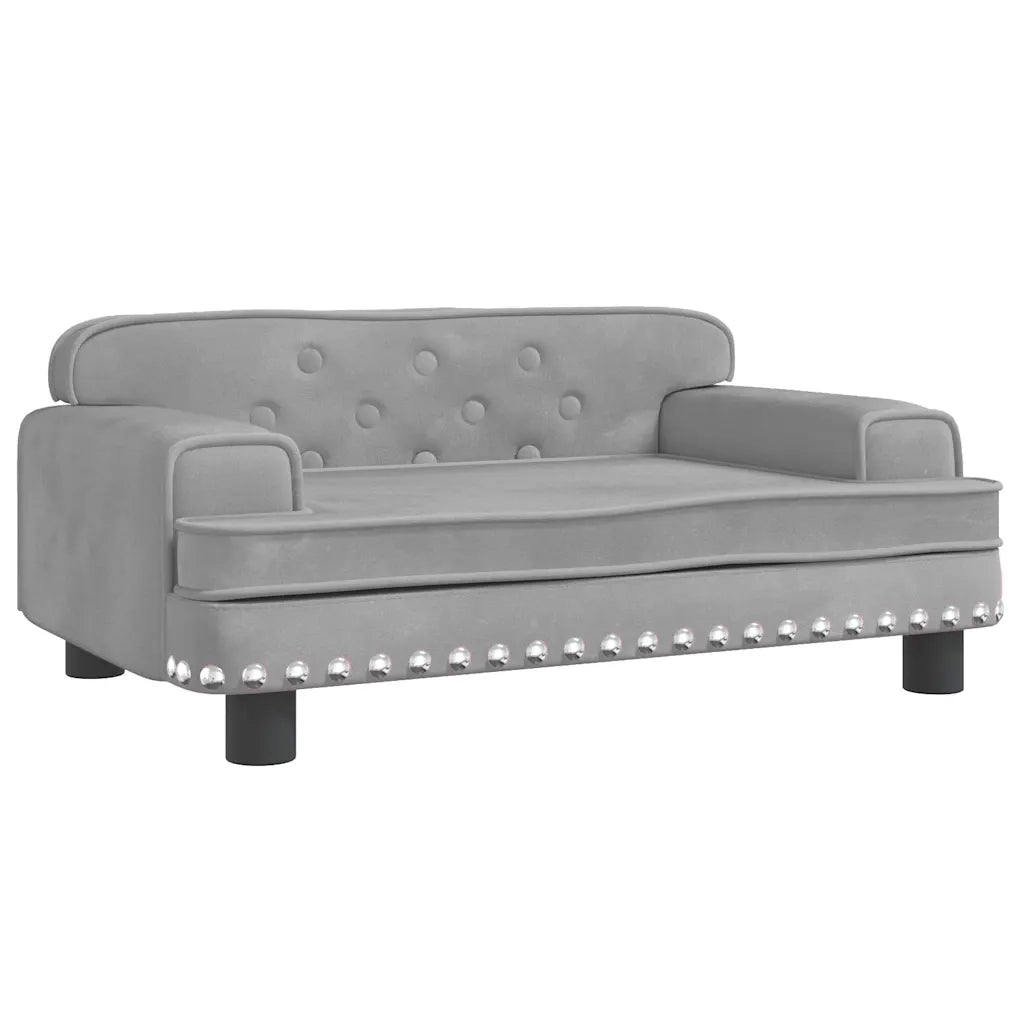 Lettino per Cani Grigio Chiaro 70x45x30 cm in Velluto 171883