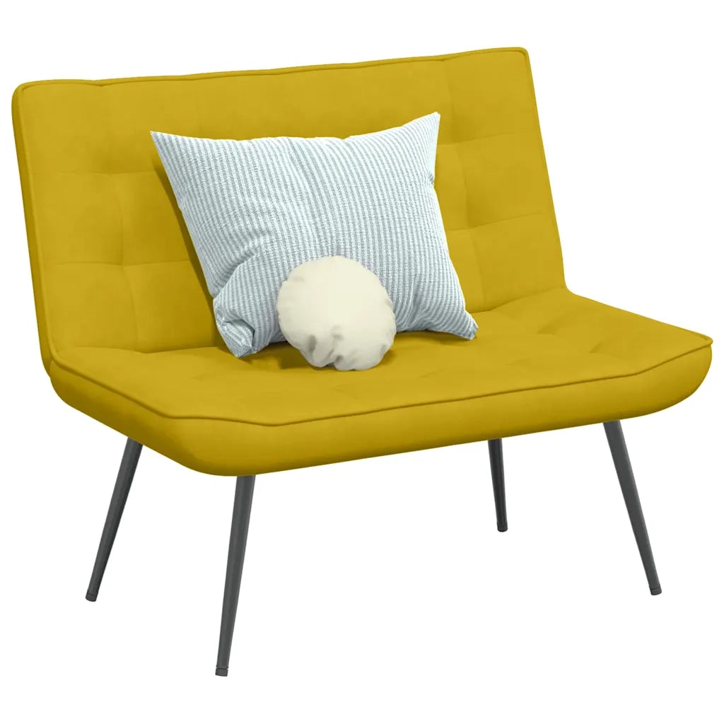 Panca Gialla 110x74x84 cm in Velluto 4012343
