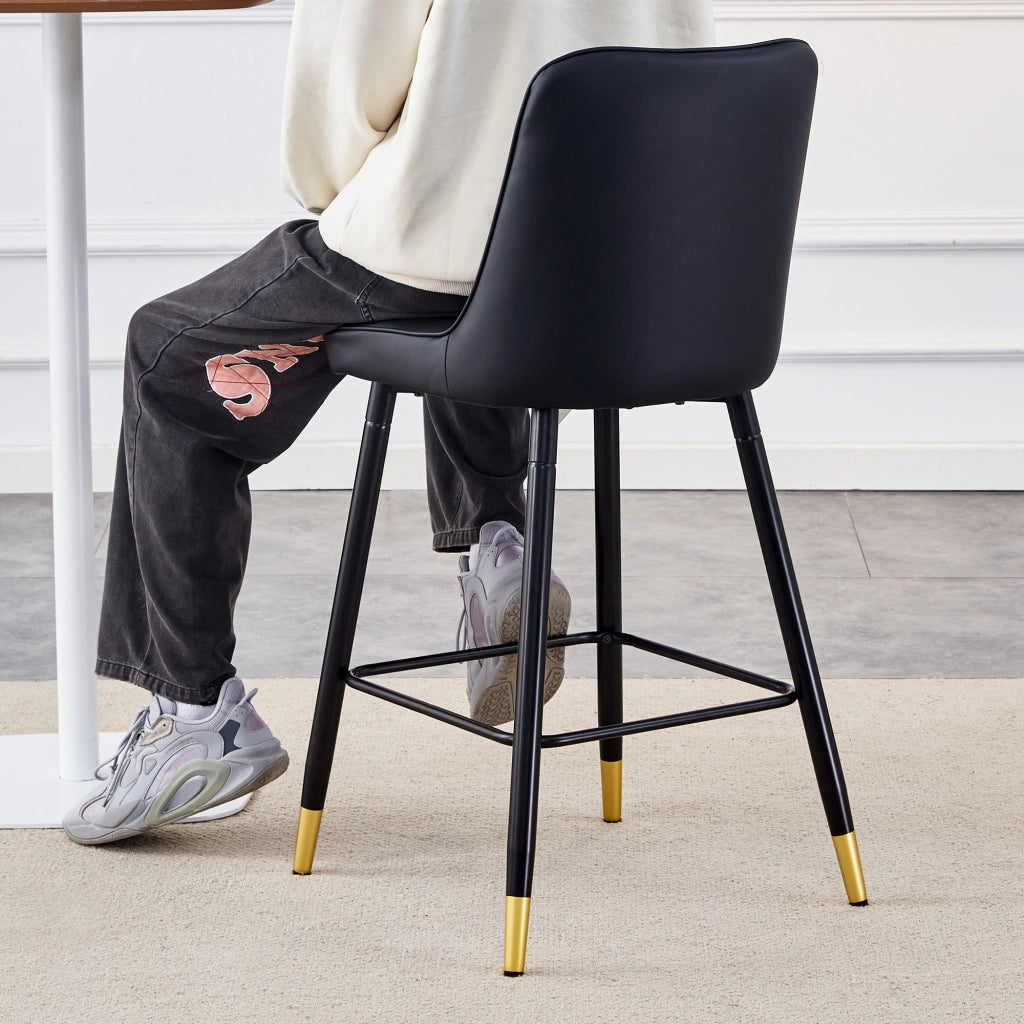 SGABELLI ALTI Set da 2 pezzi 100 cm PU nero e metallo