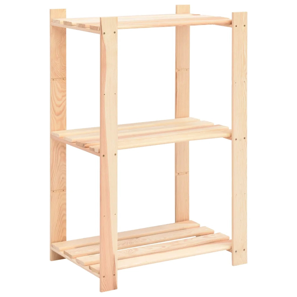 Scaffali a 3 Livelli 3 pz 60x38x90 cm in Massello Pino 150 kg CFW4912747