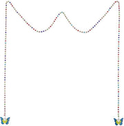 Collana per il viso con catena e fermaglio farfalla blu