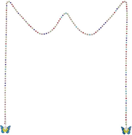 Collana per il viso con catena e fermaglio farfalla blu