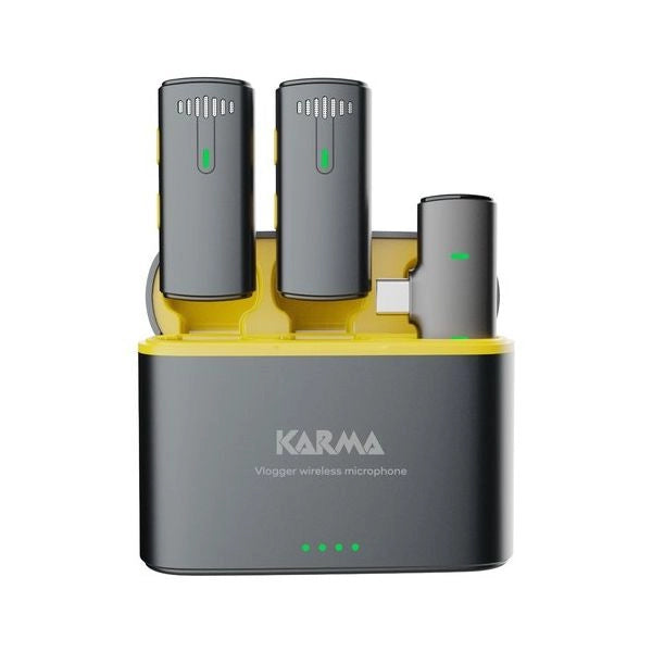 Kit microfoni karma 32171 vlogger plus black e yellow