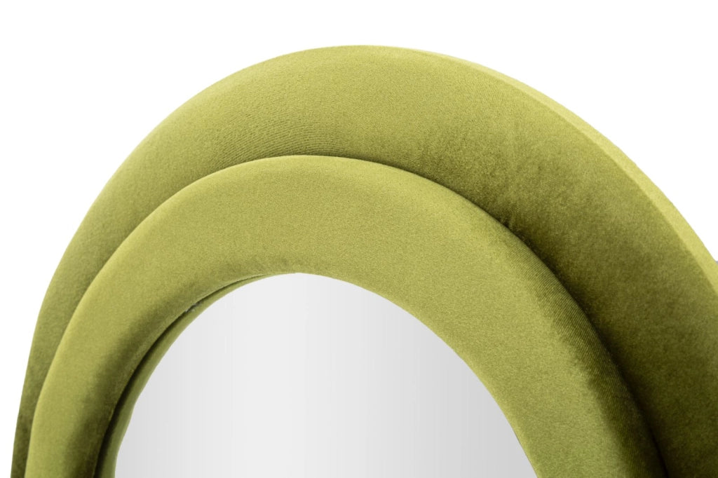 Specchio da muro cornice in velluto verde 60x4x160cm MIKI