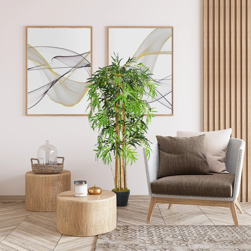 Bamb¨´ Artificiale con Vaso per Interno, ¦µ18x150cm