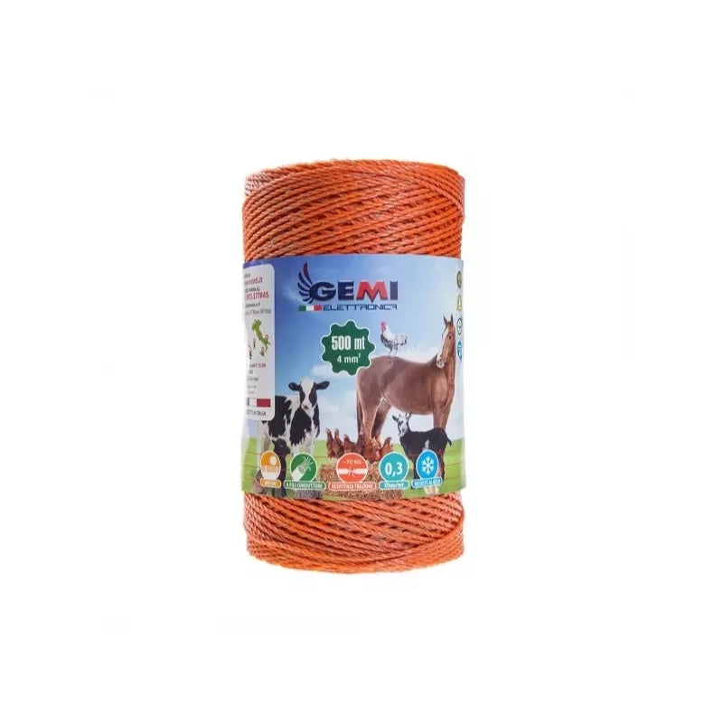 Kit completo per recinto elettrico con 1 x Elettrificatore 220V + 1 x Filo 500 MT 4 Mm² + 100pz isolatori per pali legno