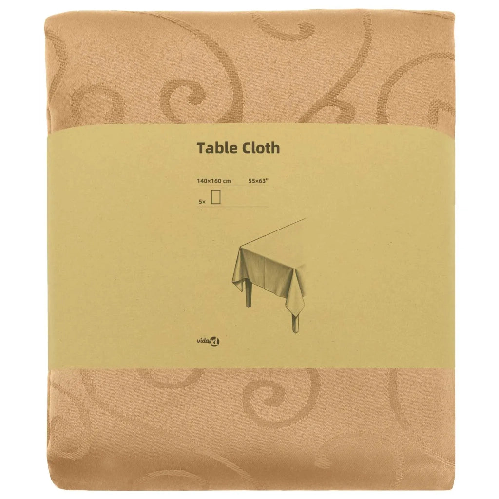 Tovaglia da Tavolo 5 pz Rettangolare Beige 140 x 160 cm 42040453
