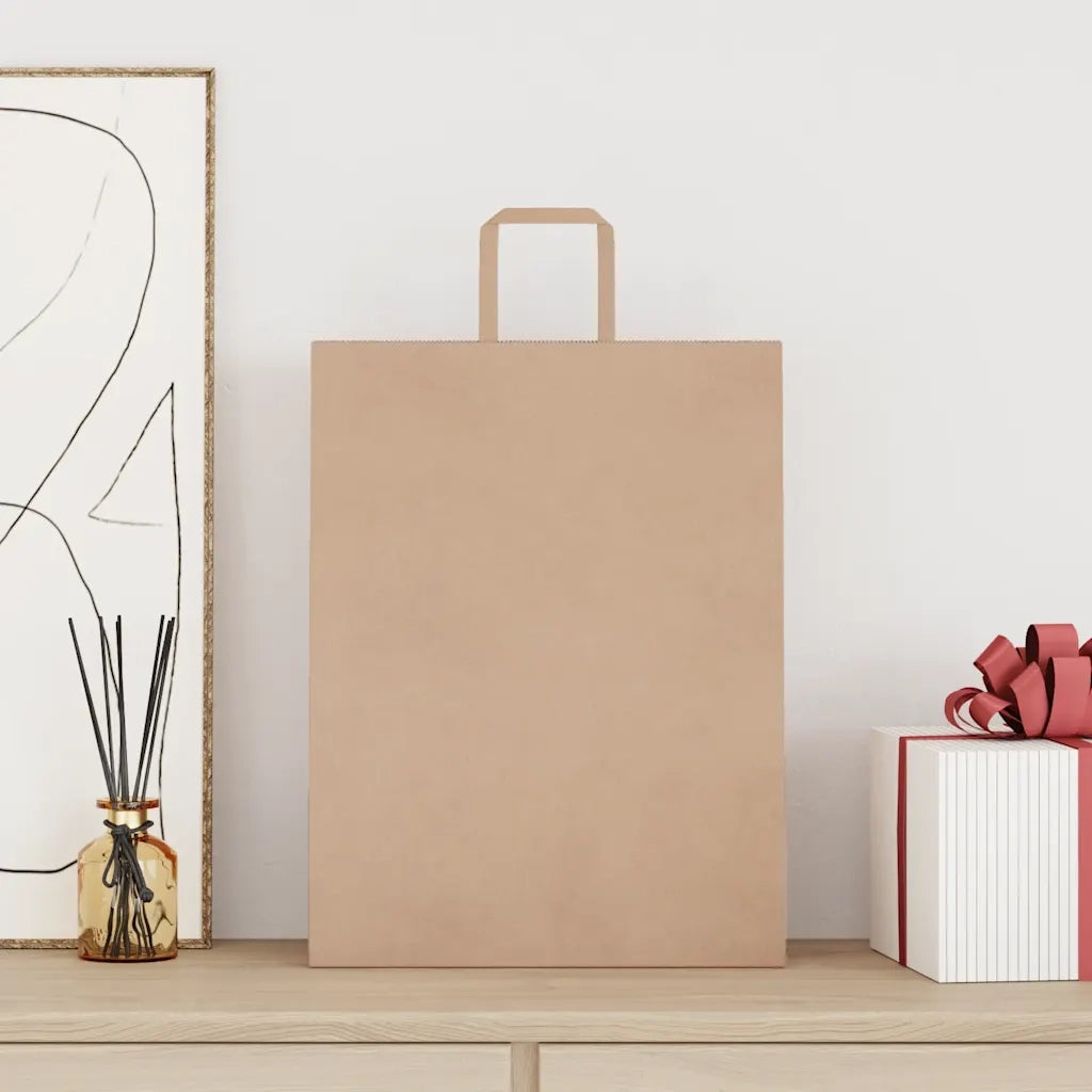 Sacchetti di Carta 50 pz con Manici Marrone 32x12x42 cm CFW1156195