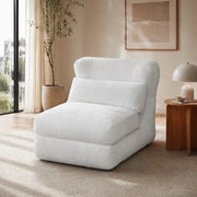 Poltrona/sofa singolo dal design moderno, colore bianco, struttura in foam