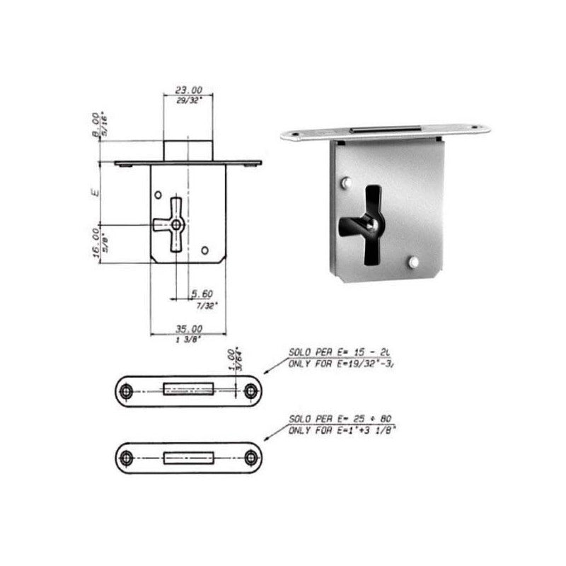 Serratura Mobili Infilare e 20 Dx Bt Mpe Meroni
