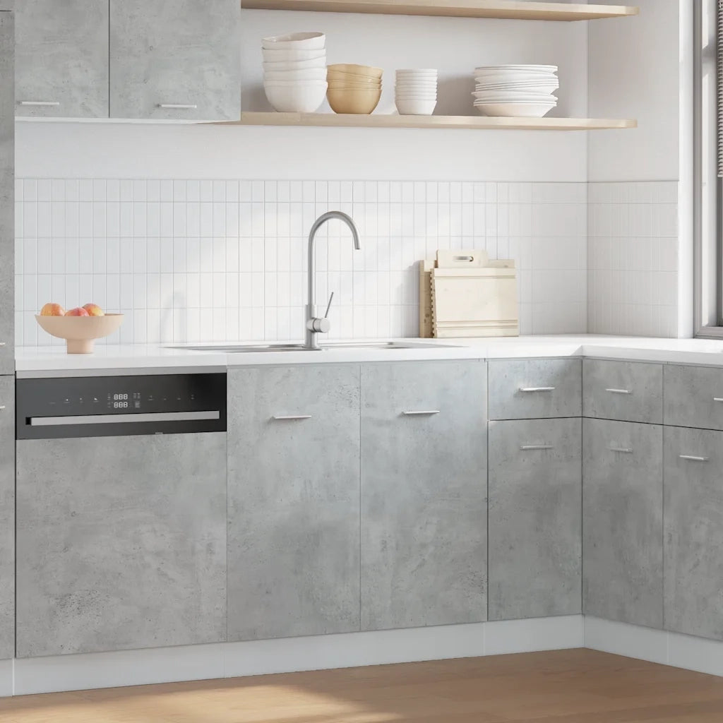 Armadio per Lavabo “Lyon” Grigio Cemento 80x46x81,5 cm in 856076