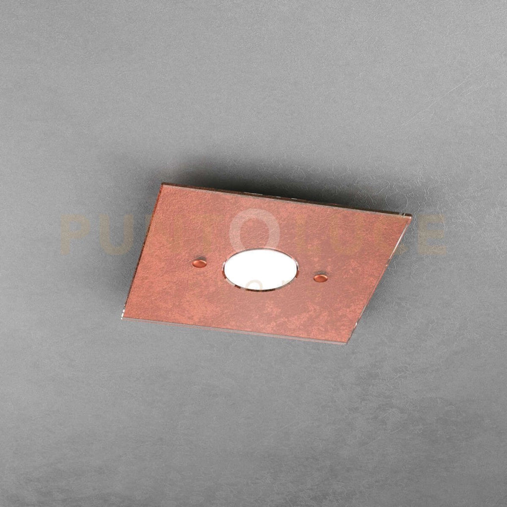 PATH PLAFONIERA 1 LUCE ATTACCO GX53 FOGLIA RAME