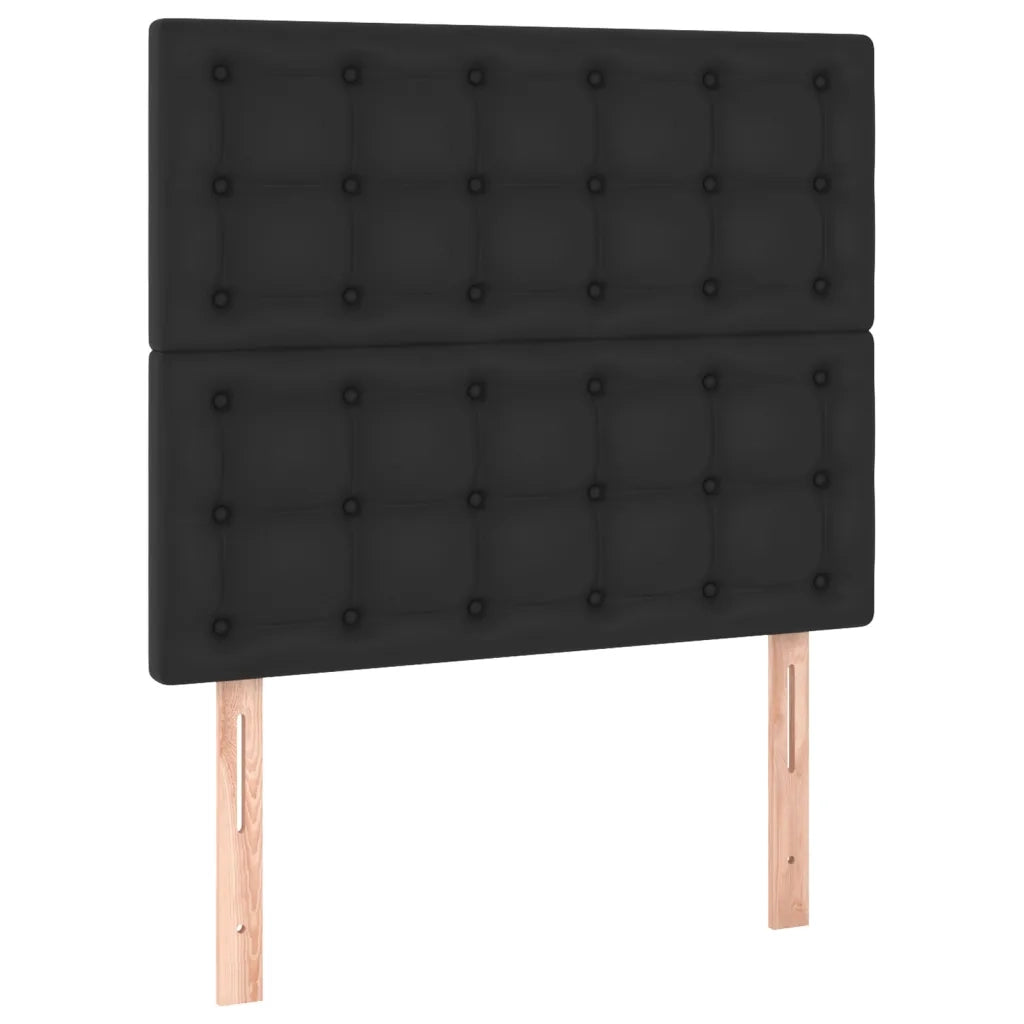 Giroletto a Molle con Materasso-Struttura Letto Nero 80x200 cm in Similpelle 827361