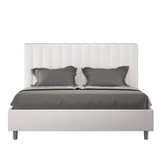 ityhome Letto matrimoniale king size contenitore imbottito 170x210 similpelle bianco Agueda