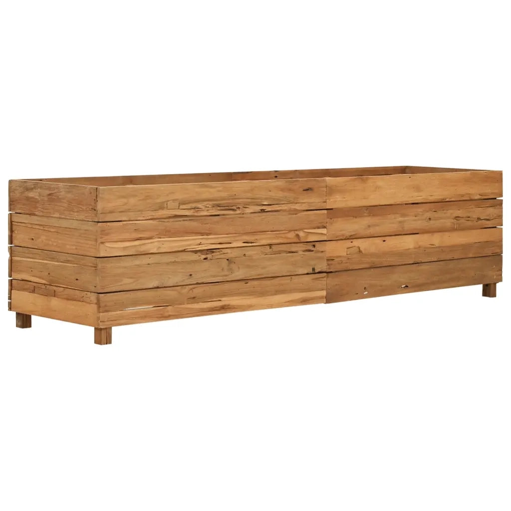 Letto Rialzato 150x40x38 cm Legno di Teak di Recupero e Acciaio 47423