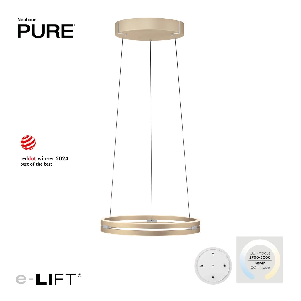 Sospensione anello ottone opaco LED 20W Paul Neuhaus