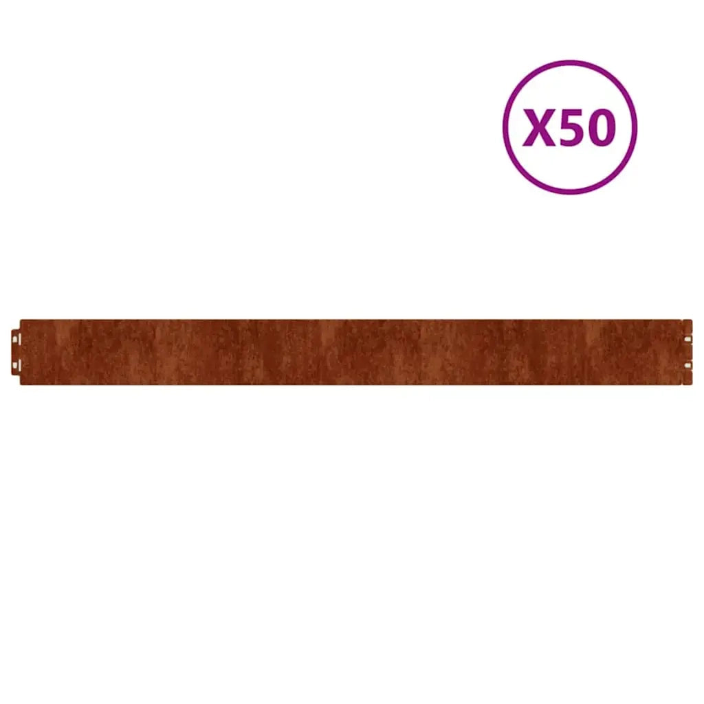 Bordure per Prato 50 pz 10x103 cm Flessibili in Acciaio Corten CFW7645545
