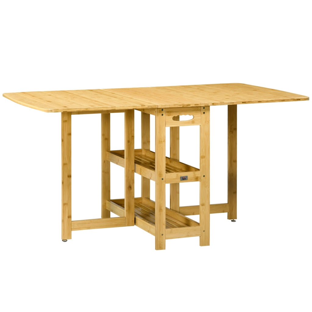 Tavolo da pranzo pieghevole ¨C Xylo ¨C bamb¨´ con ripiani salvaspazio 149,5x80x73,5cm