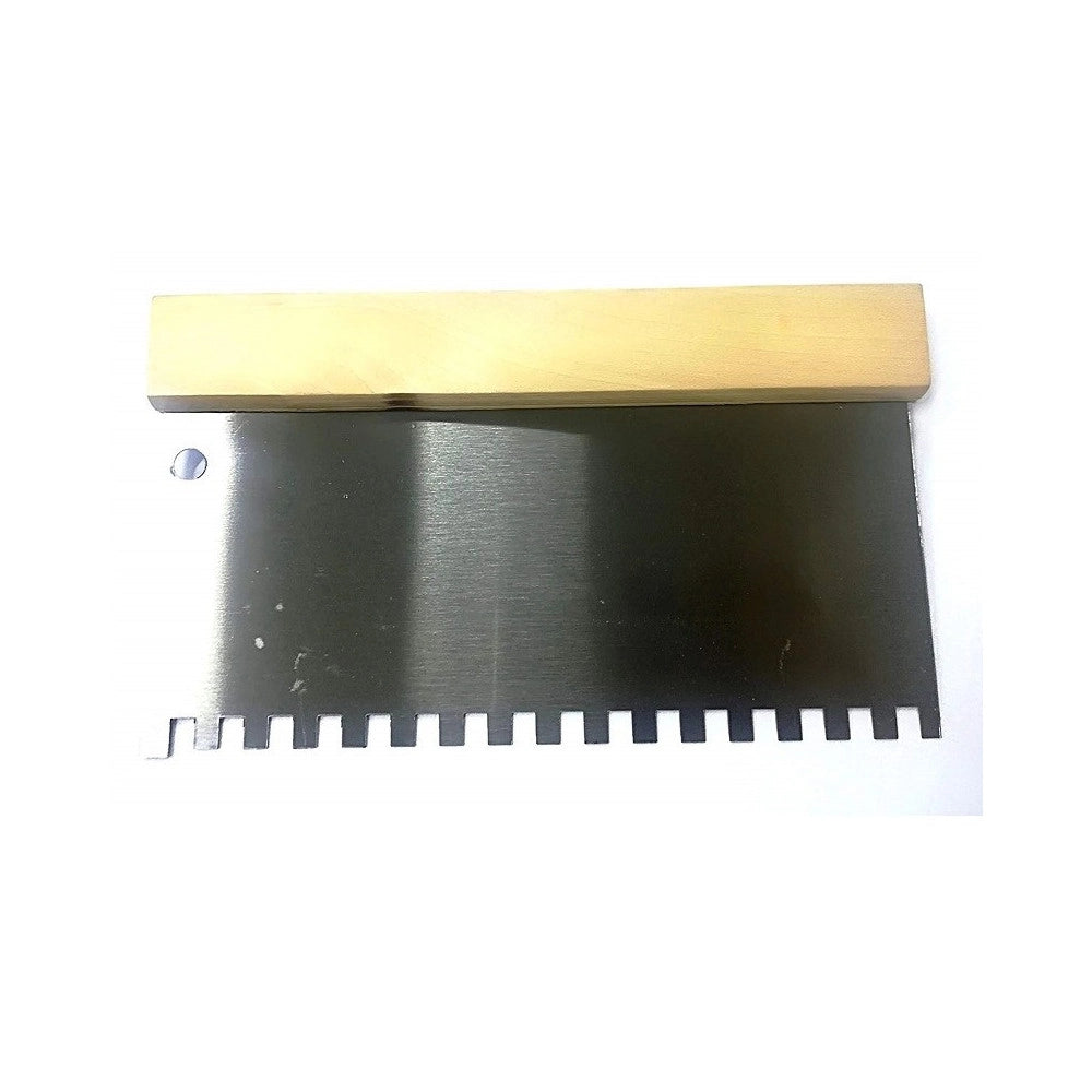 Trade Shop - Spatola Denti Con Manico In Legno 20x12cm Forma Denti Sega Fai Da Te Attrezzi -