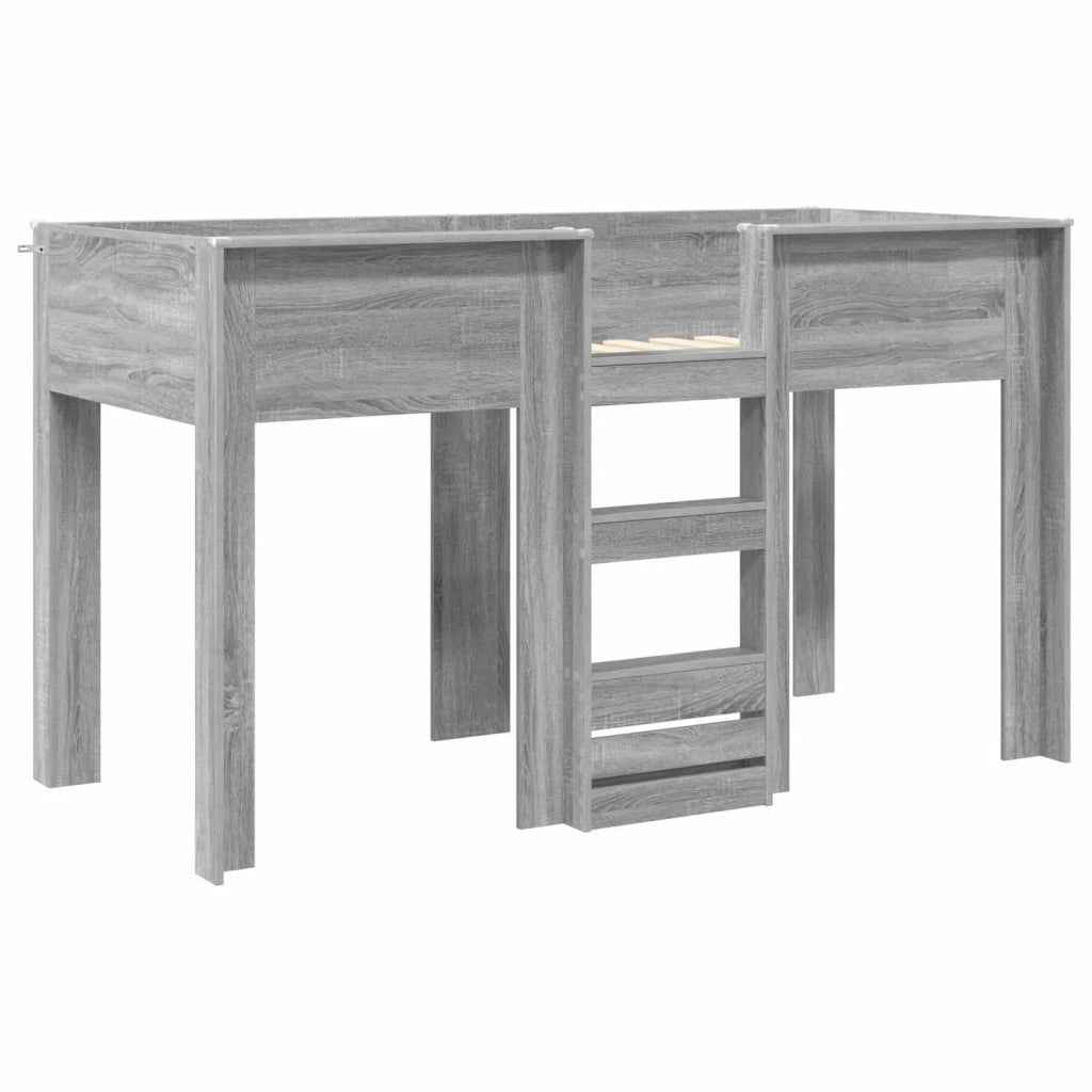 Letto a Castello per Bambini | Letto Infantile | Lettino Grigio Sonoma 75 x 190 cm