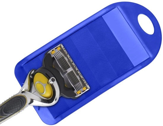 Scheermessenslijper portatile in gomma - Strumento utile - Blu - Apparecchio per la manutenzione dei rasoio - Pulitore per trimmer - Adatto per F...