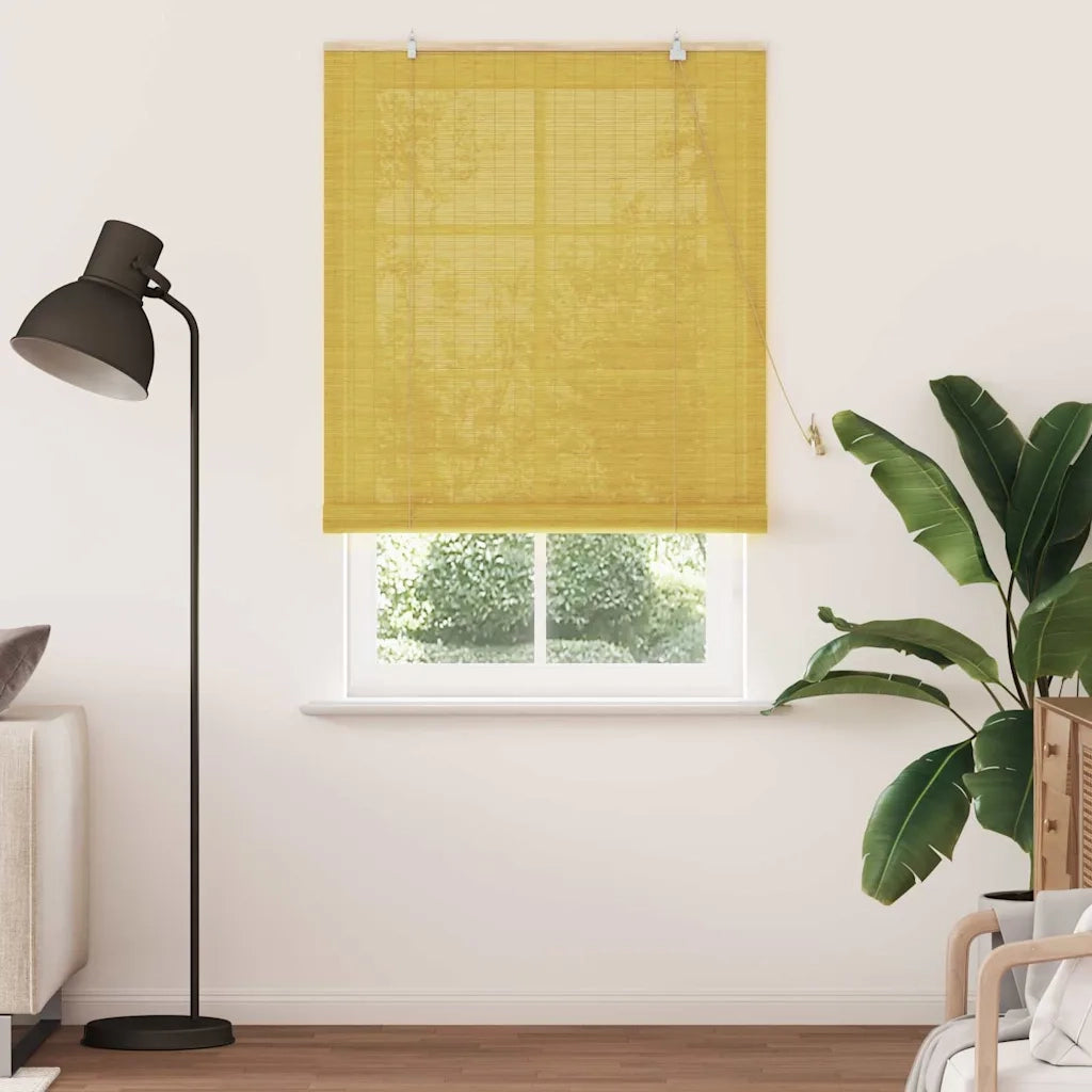 Tenda a rullo con tende Giallo 110 x 220 cm Bambù 42006871