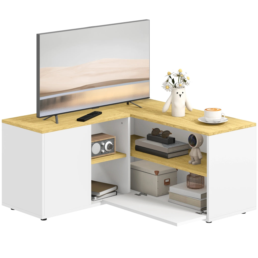 Mobile TV ad angolo 90x90 ¨C Xylo ¨C truciolato 3 ripiani 2 ante 40 pollici
