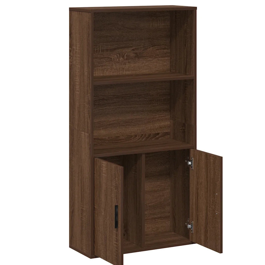 Libreria-Scaffale per Libri-Mobile di Stoccaggio Rovere Marrone 60x24x120 cm in Legno Multistrato