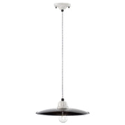 Lampadario Vintage B&W Metallo Smaltato Nero E Bianco 1 Luce E27 35Cm