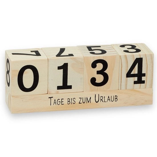 Calendario da tavolo in legno - 432 giorni di conto alla rovescia - Sostenibile - Facile da utilizzare