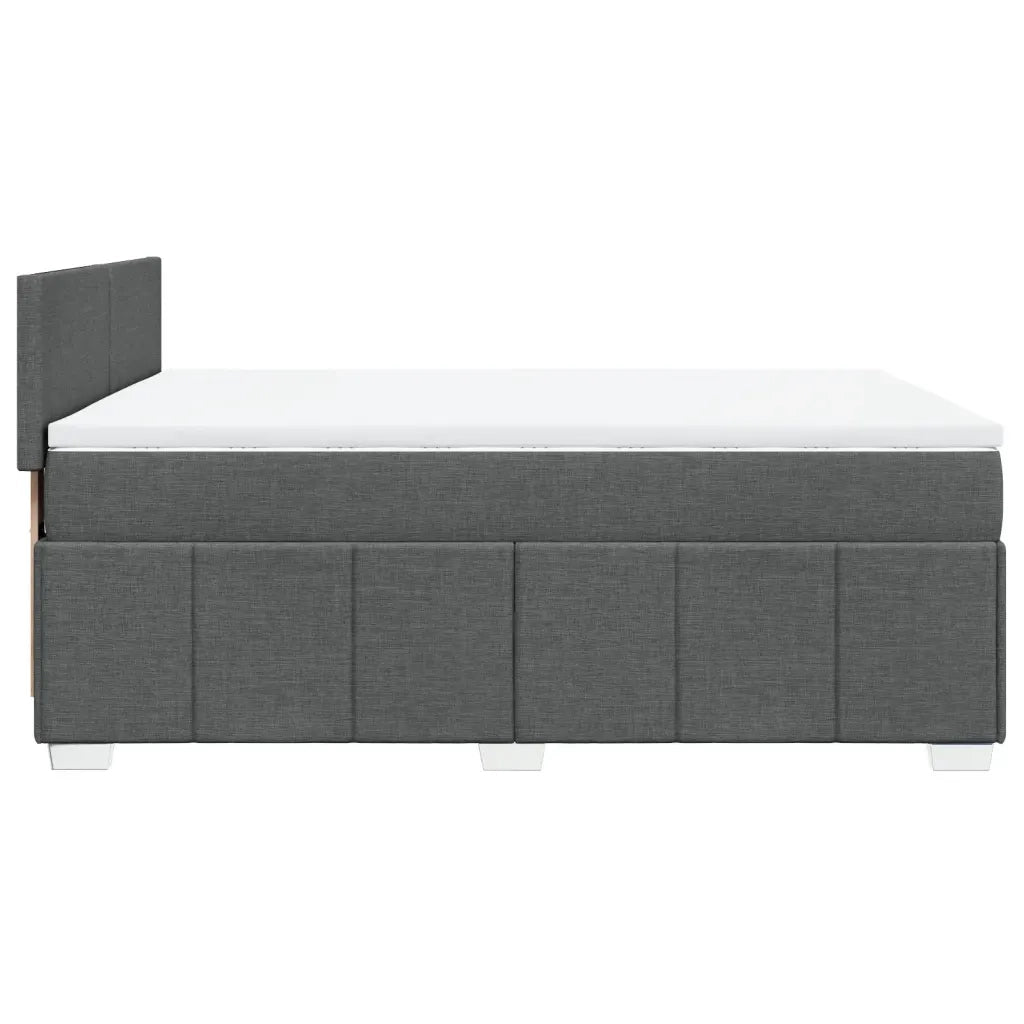 Giroletto a Molle con Materasso Grigio Scuro 160x200 cm Tessuto