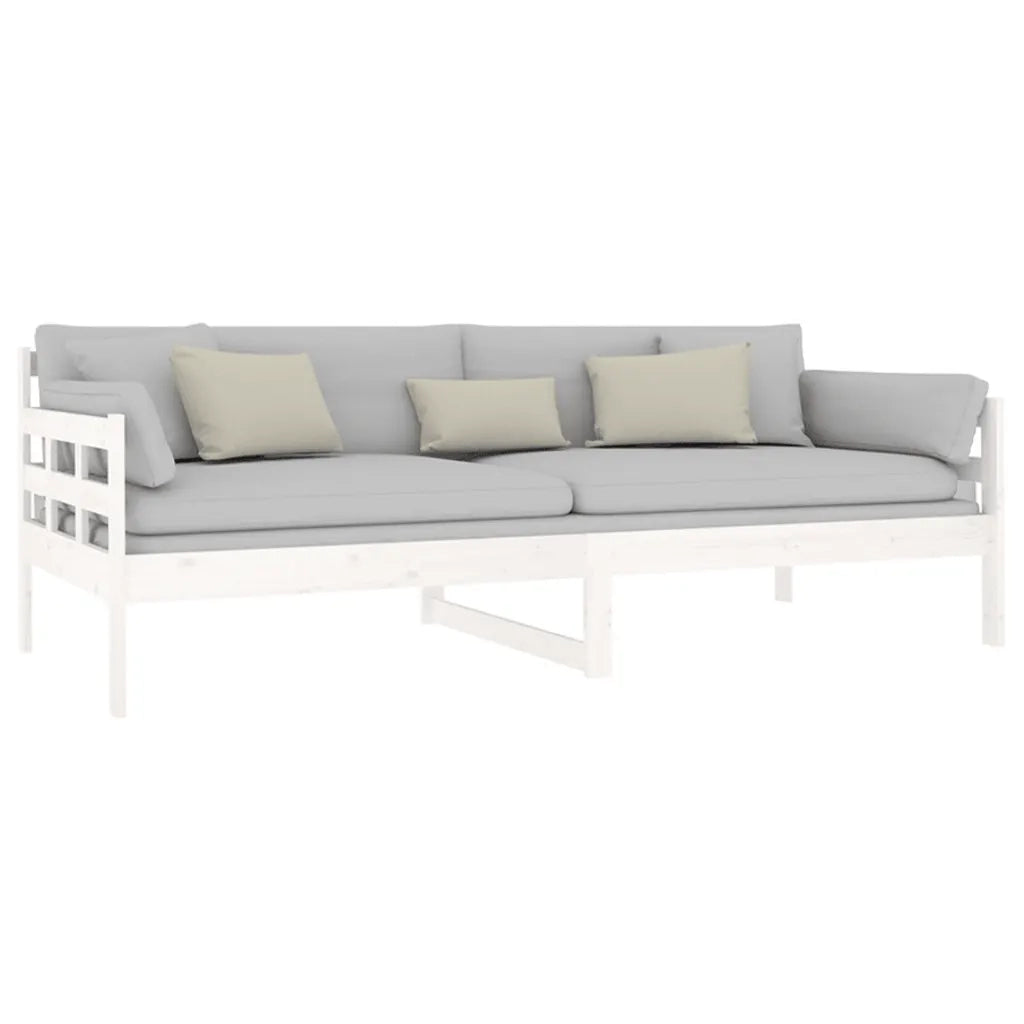 Letto singolo | Letto per adulti | Dormeuse Bianca in Legno Massello di Pino 90x200 cm