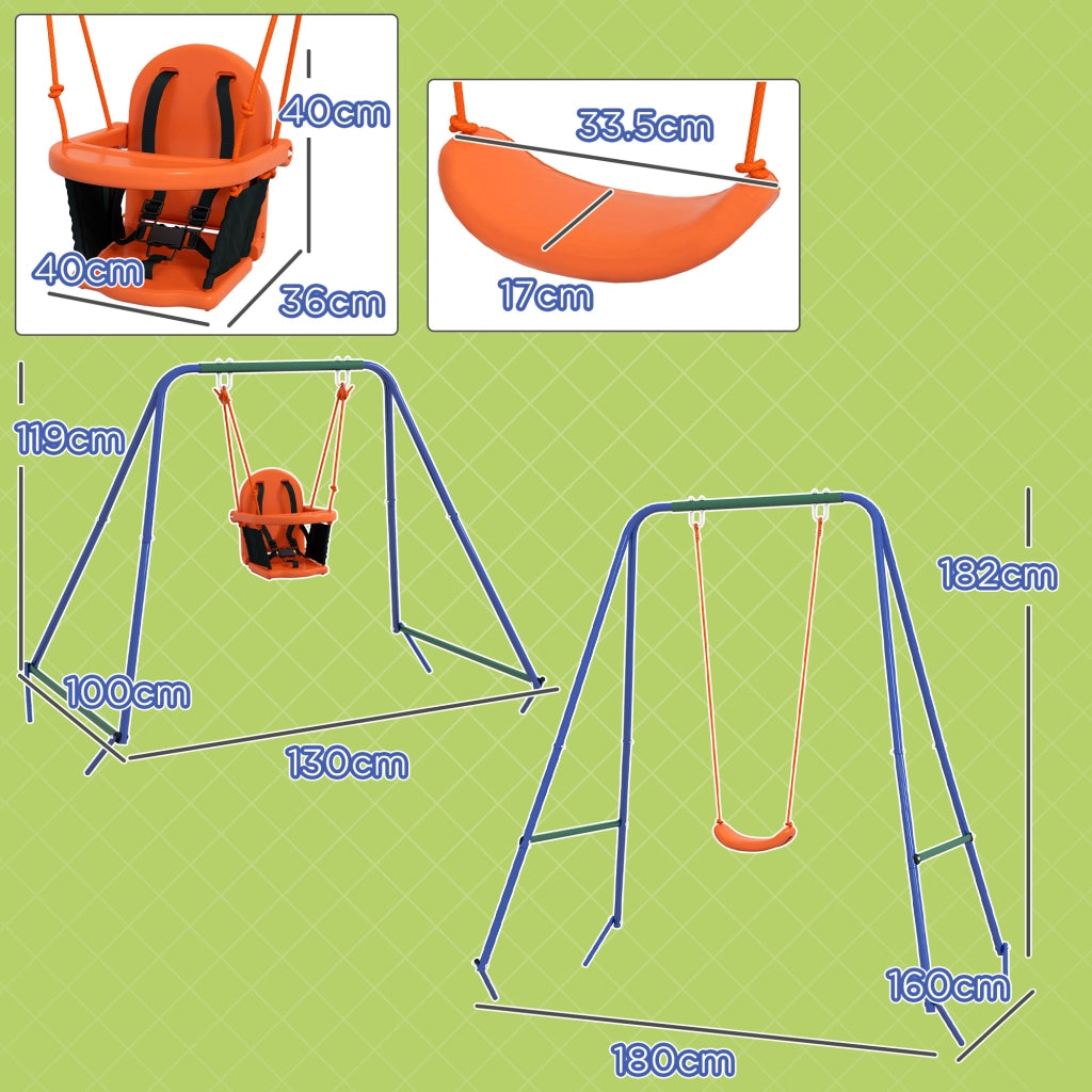 Altalena 2 posti per bambini ¨C Minimal ¨C arancione e blu