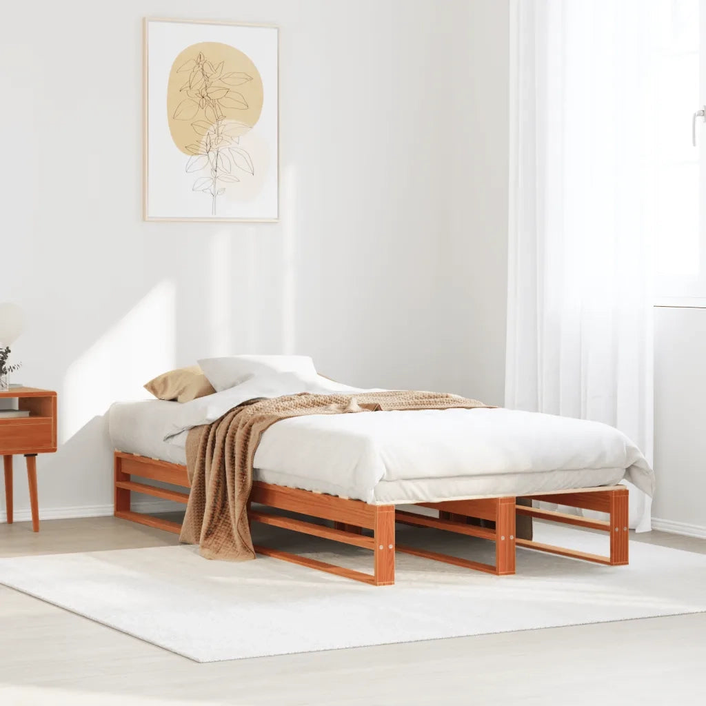 Letto singolo | Letto per adulti | Letto senza Materasso Marrone Cera 90x190 cm in Legno di Pino