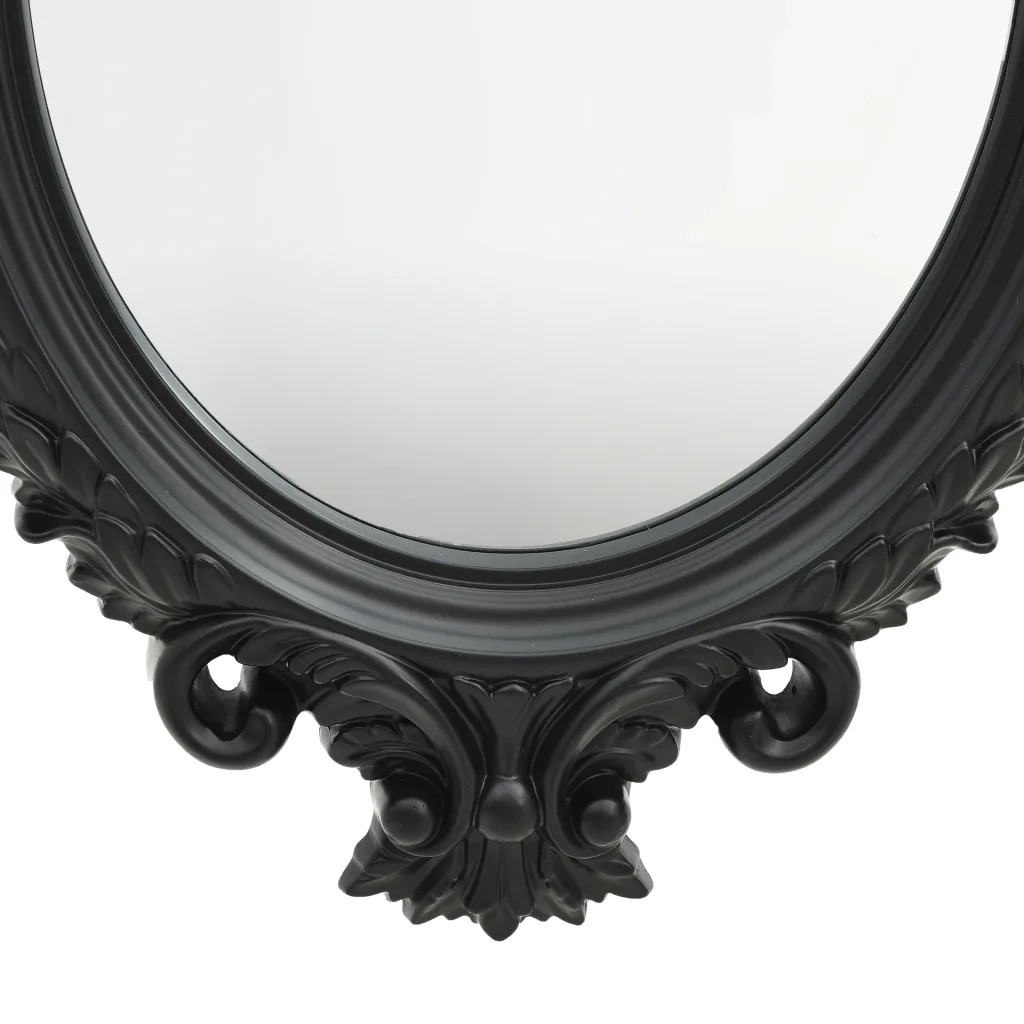 Specchio da Parete-Specchio a muro Stile Castello 56x76 cm Nero
