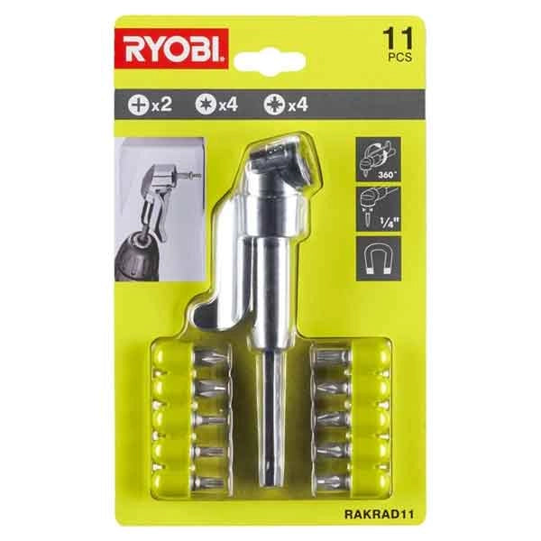 KIT SNODO ANGOLARE PER AVVITATORI 'RAKRAD11' RYOBI Con 10 inserti - RYOBI