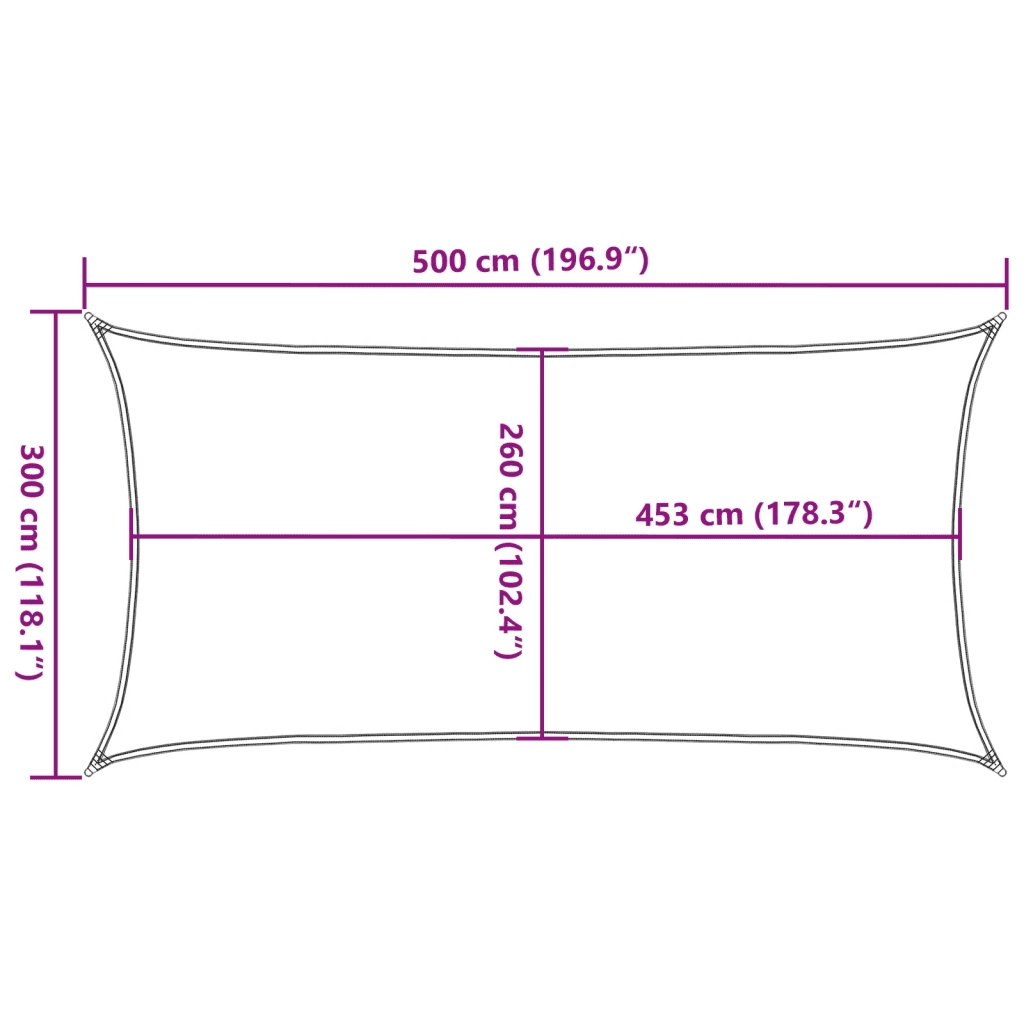 Vela Parasole | Telo Ombra | Vela da ombra Grigio Chiaro 5x3 m 100% Poliestere Oxford