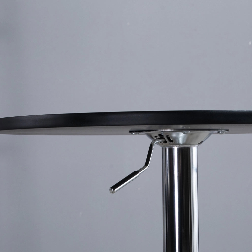 Tavolo bar regolabile in altezza ¨C Xylo ¨C base rotonda antiscivolo nero ?60x69-93 cm