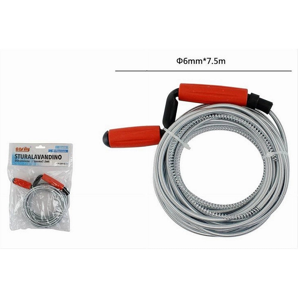 Trade Shop - Sturalavandino Molla Sturatubi Scarichi Spirale Disintasare Tubi ø6mmx7.5mt 59945 -